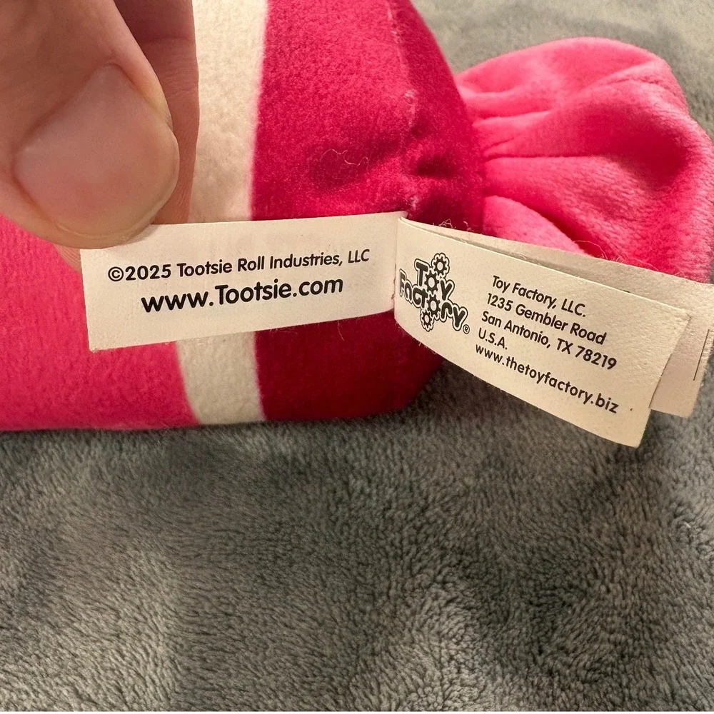 Tootsie Fruit Chews Cherry Plush Toy Factory Candy Wrapper Pink Stuffed Toy 12in